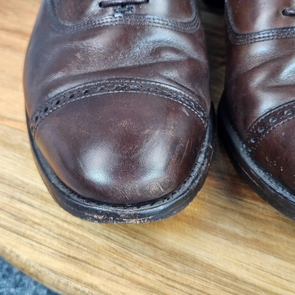 Allen Edmonds Fifth Avenue Shoes Mens Size 10.5 D Brown Cap Toe Dress Oxford